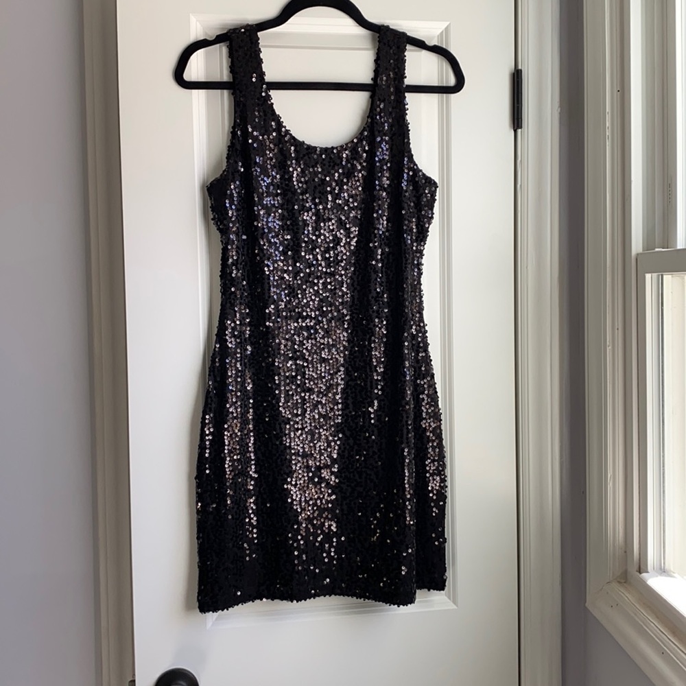 Black sequin dress